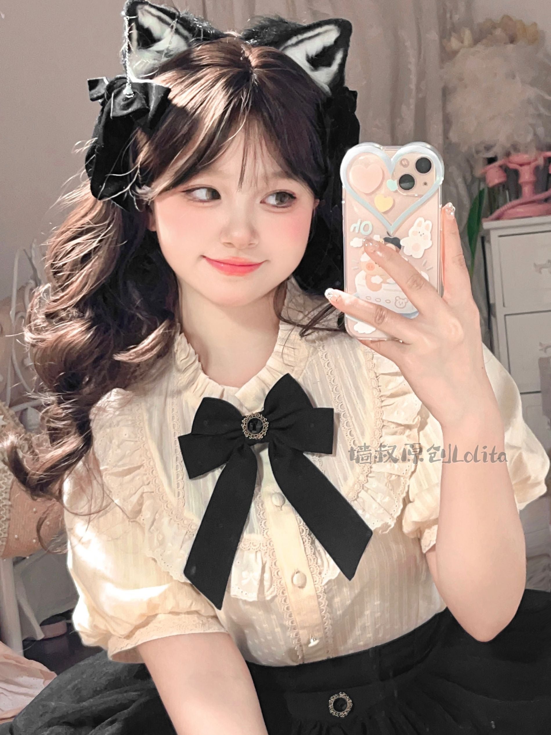 Worthy Girl - Lolita Bow Clip and Black Top Hat - image 13