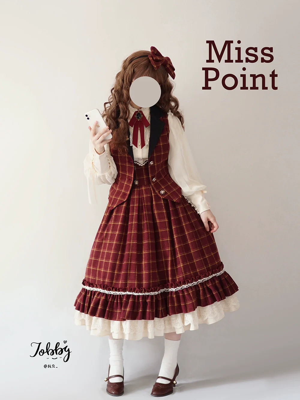 Rose - Elegant Lolita Fishbone Grid Skirt Customized - image 31