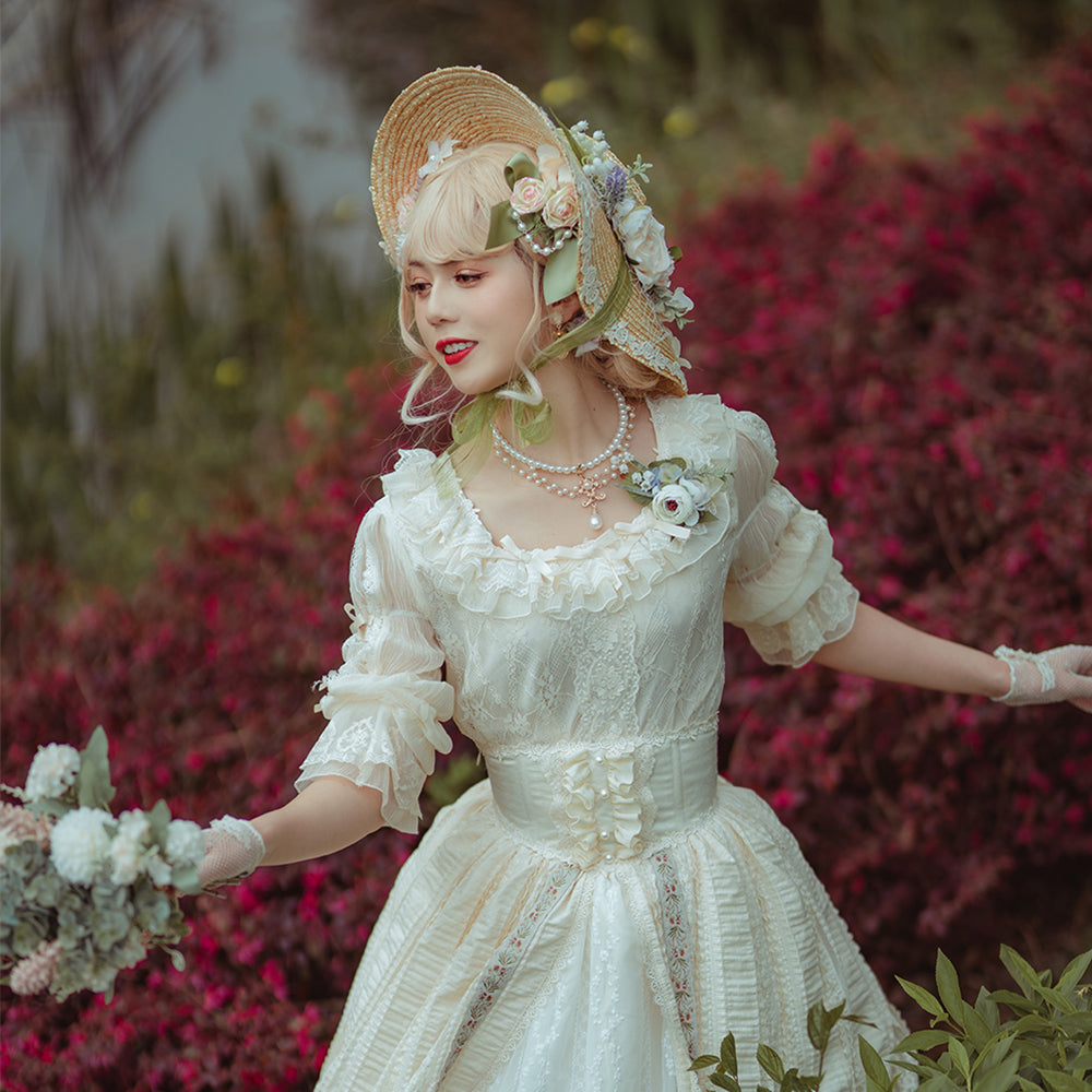 Sally's Garden - Lolita Flower Bow Lace Necklace - image 9