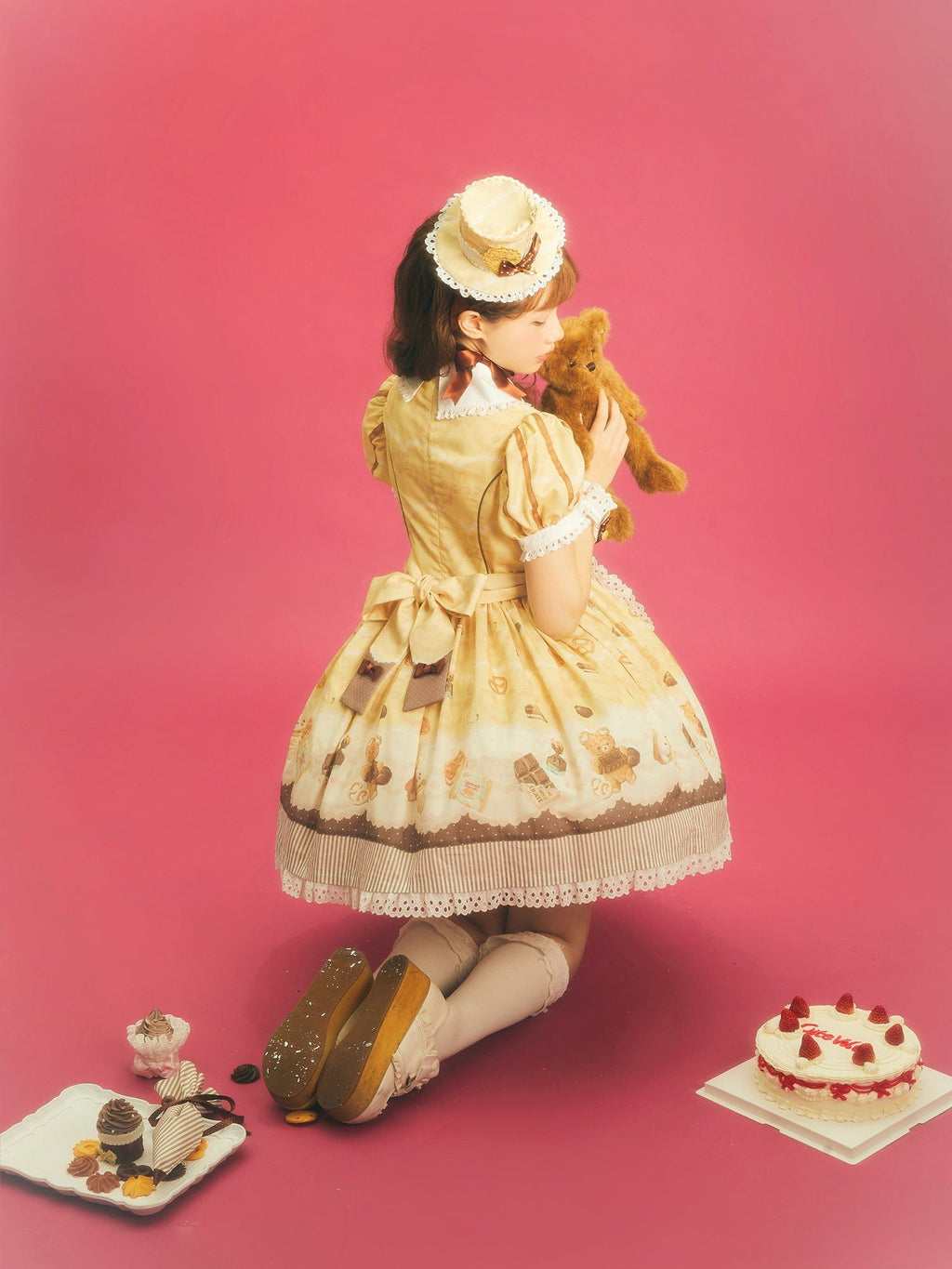Patisserie Forever Happiness Yellow Apron Sweet Lolita OP Dress Set - image 13