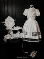 Ghost Orchid - Gothic Lolita OP Dress, Embroidered Cross - image 35