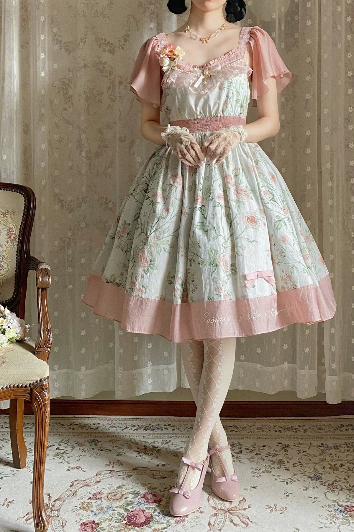 The Rose Dowry - Daily Cotton Lolita OP Dress V-neck Dress - image 14