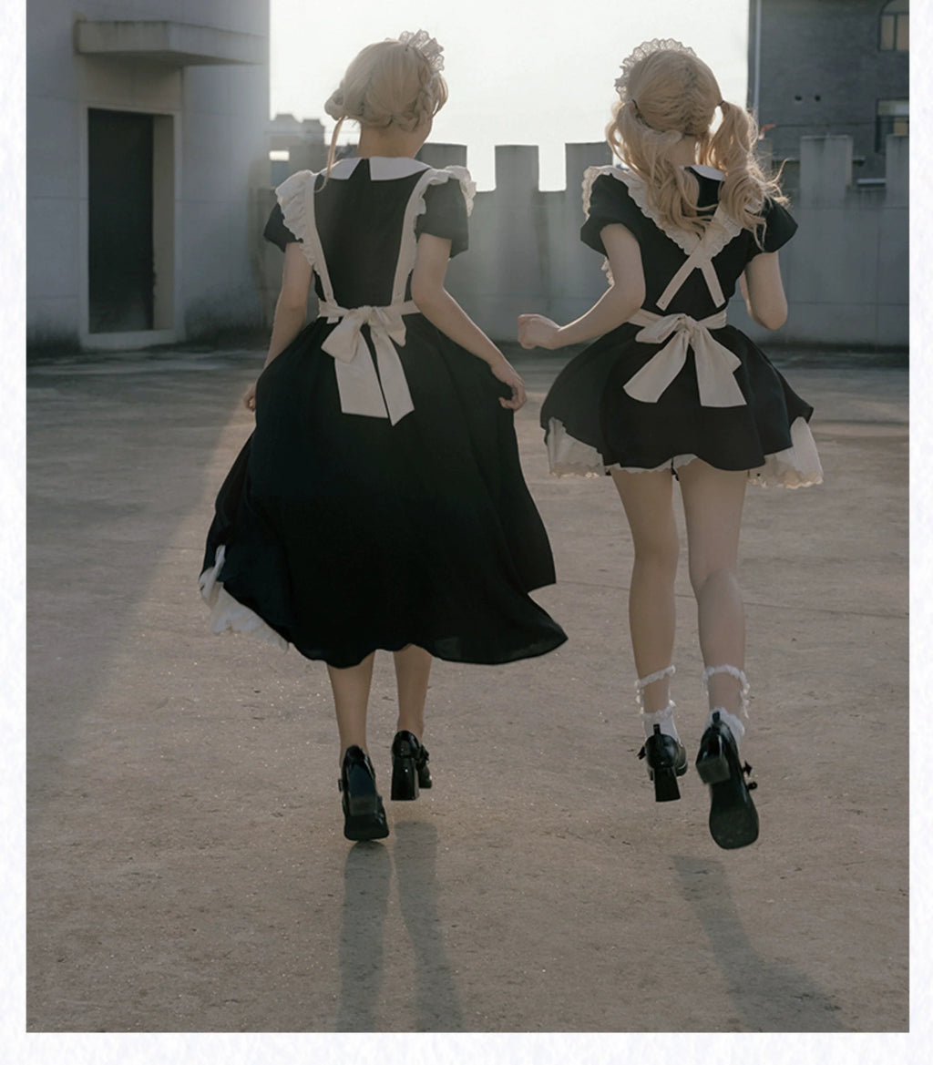 Kiss Kiss - Vintage Maid Lolita OP Dress and Apron - image 4