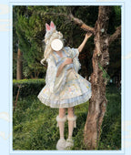 Laurel - Kawaii Han Lolita Jumper Dress Rabbit Print and Accessories - image 3