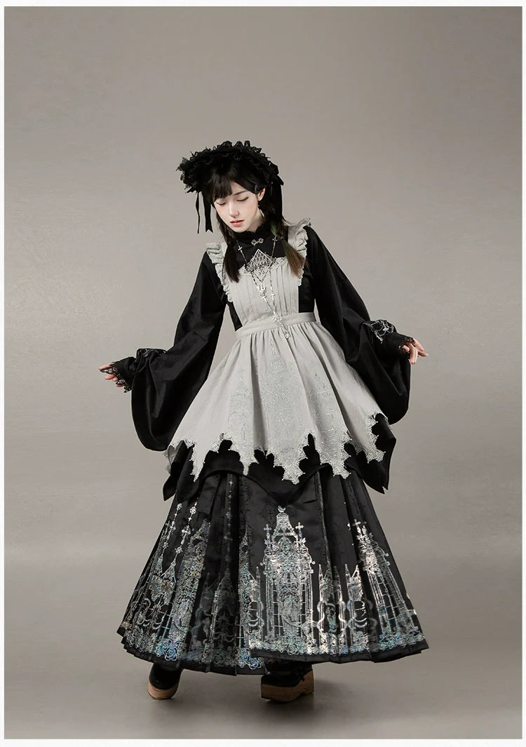 Raven's Night Song Oriental Gothic Lolita Dress Set - image 41