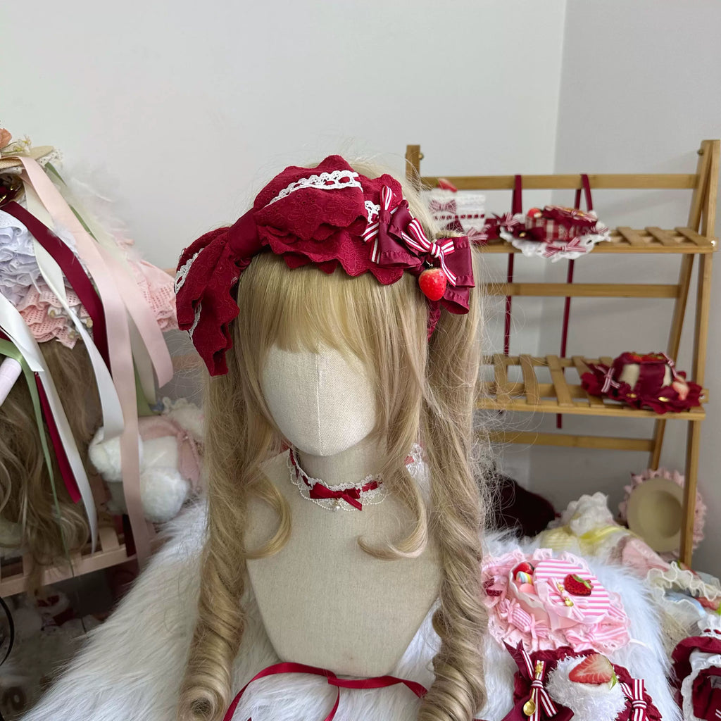 Sweet Lolita Strawberry Cake Headdresses and Jewelry - image 15