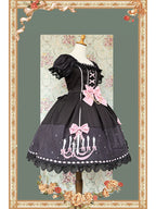 Chandelier - Old School Lolita OP Dress, Polka Dot, Chandelier Print and Accessories - image 16