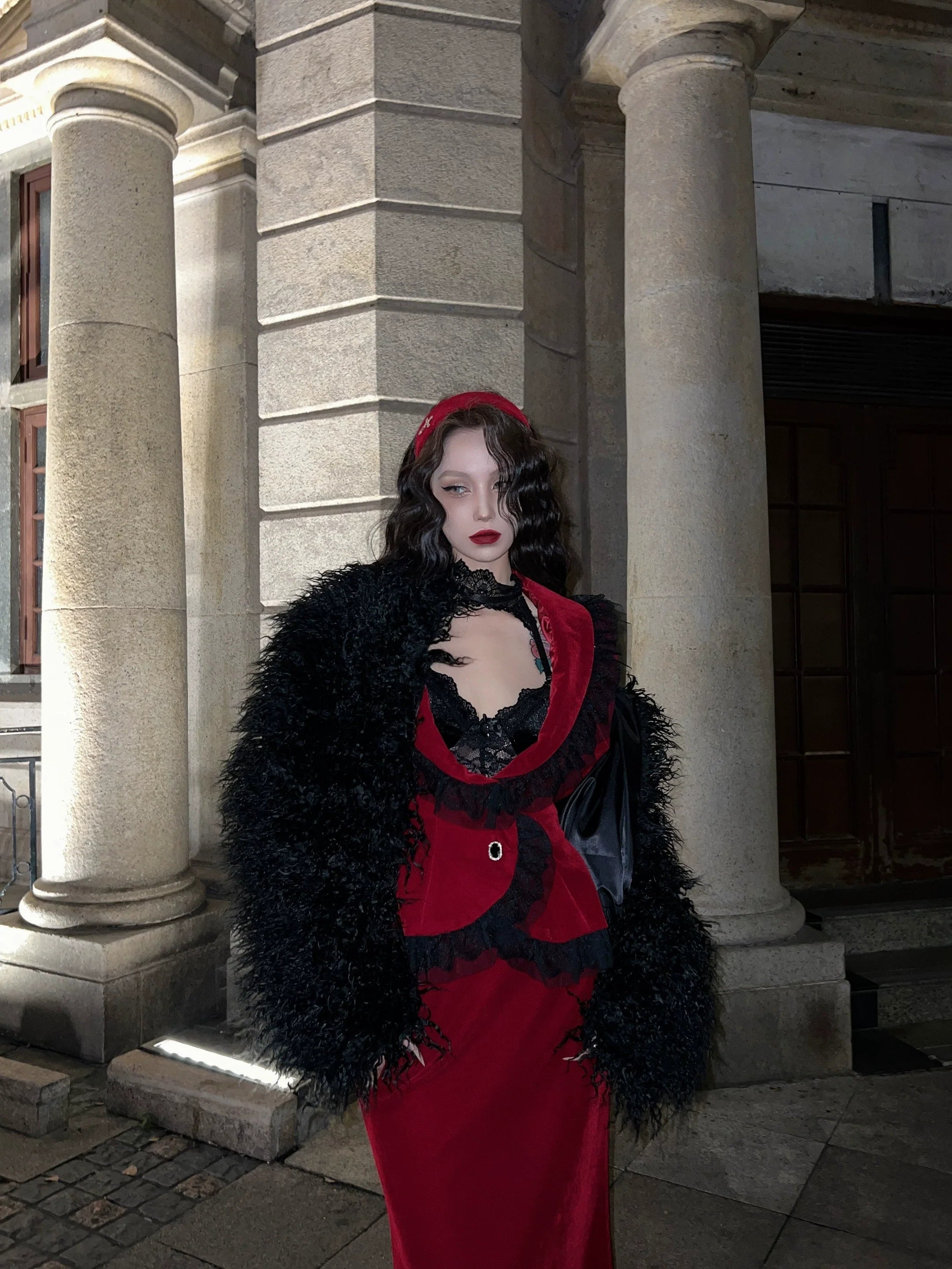 Poisonous Apple - Burgundy Lolita Jacket and Fishtail Skirt Options - image 5