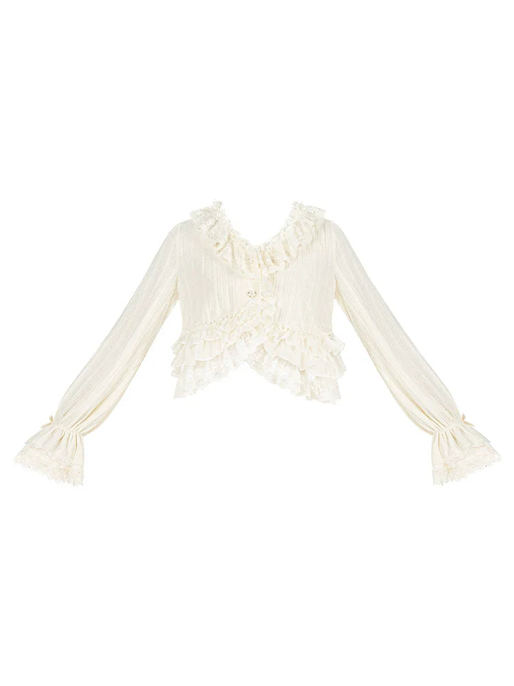 Bloom Period - Elegant Lolita Bolero, Layered Lace Ruffles - image 22