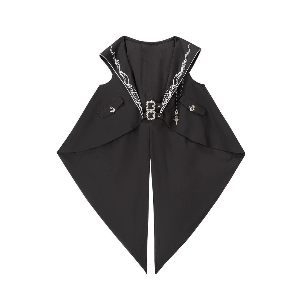Bunny Ear Meteorite - Embroidered Ouji Lolita Set, Hooded Vest - image 16