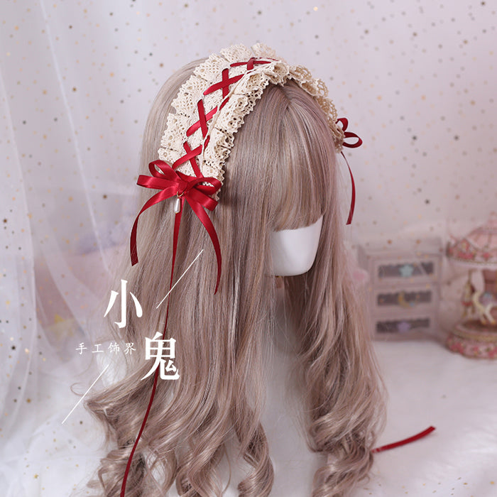 Japanese Style Sweet Lolita Lace Headband Multicolors - image 24