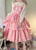 Cotton Gothic Lolita Long JSK, Drawn-up Hem - image 32
