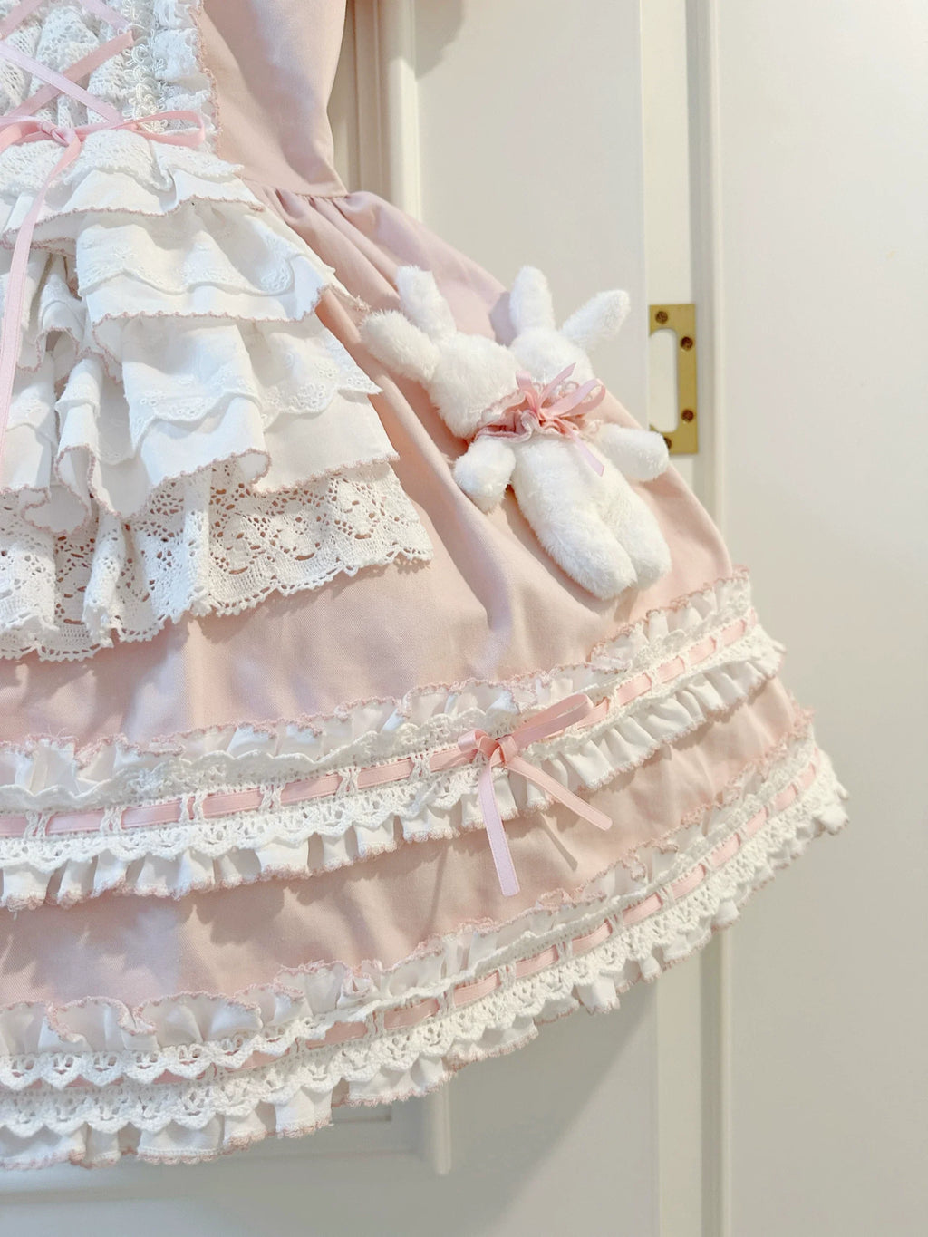 Coco Bunny - Cotton Old School Lolita OP Dress, Bunny Decoration and Accessories - image 6