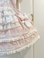 Coco Bunny - Cotton Old School Lolita OP Dress, Bunny Decoration and Accessories - image 6