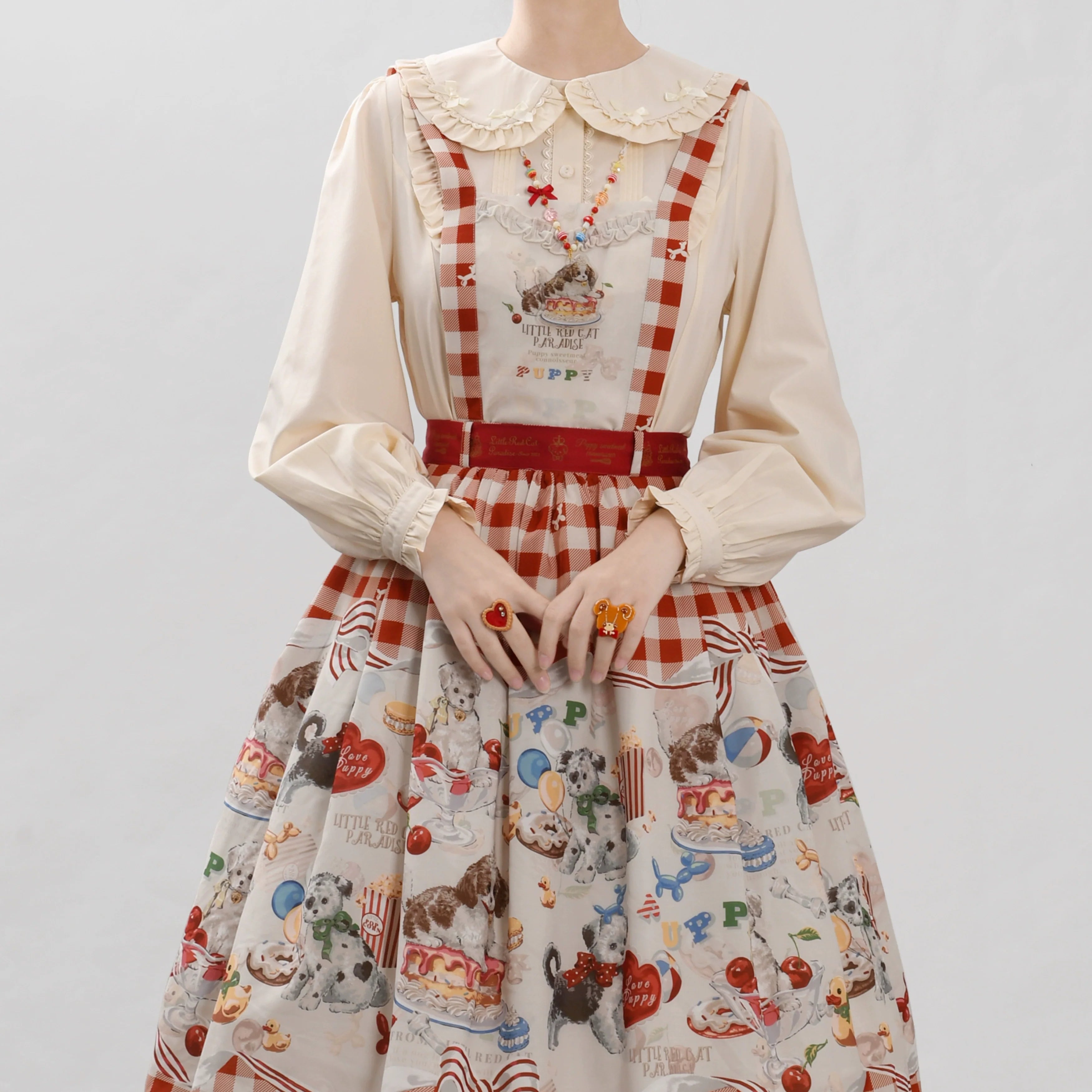 Sweet Lolita Blouse Doll Collar Shirt with Bubble Sleeves - image 15