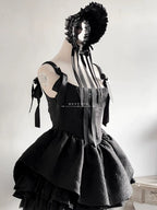 Elegant Lolita Bonnet Black Ribbon BNT - image 4