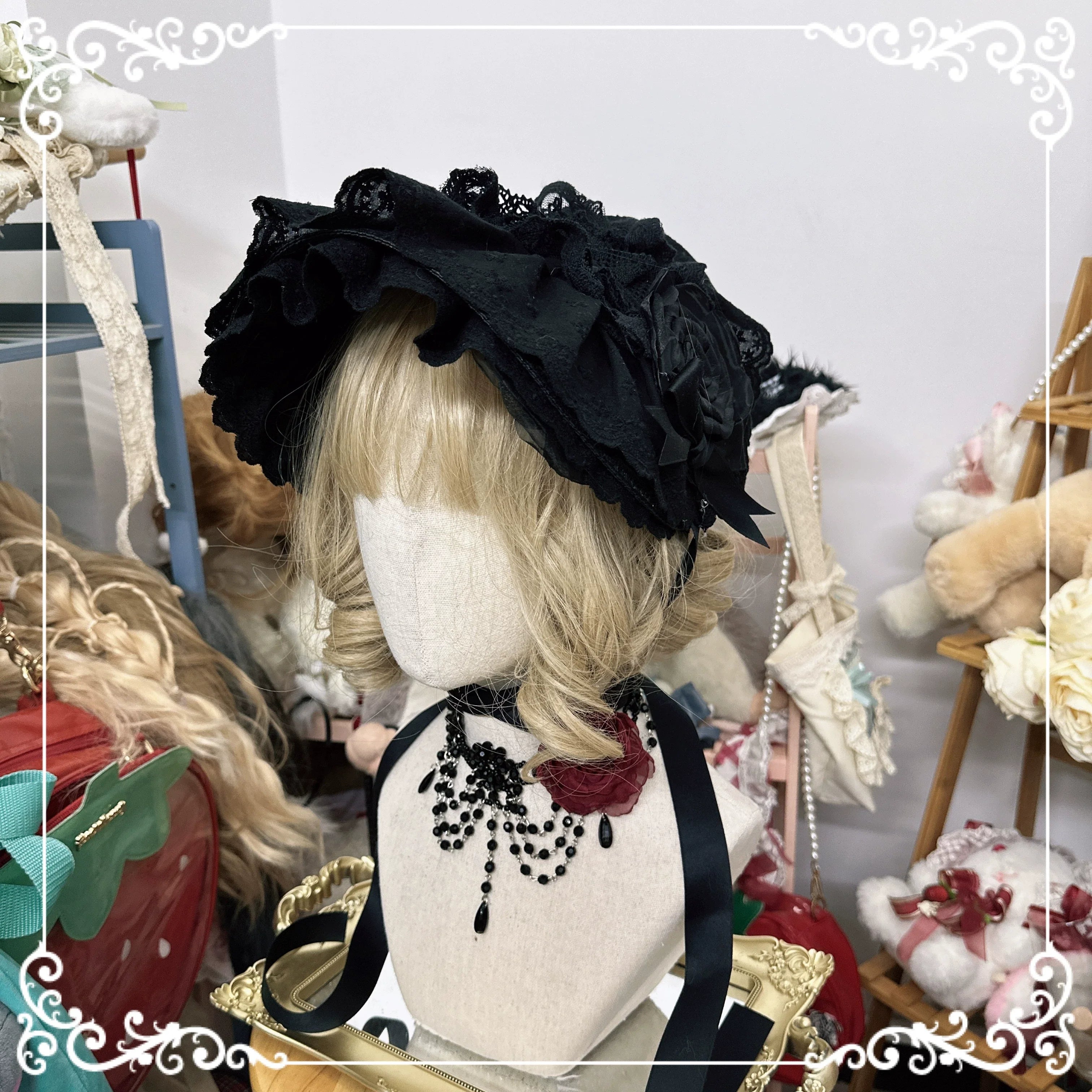 Gothic Lolita Bonnet Pure Cotton Hat Collection - image 5