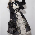 Clock Butterfly - Gothic Lolita Printed Blouse and Corset Skirt Set - image 23