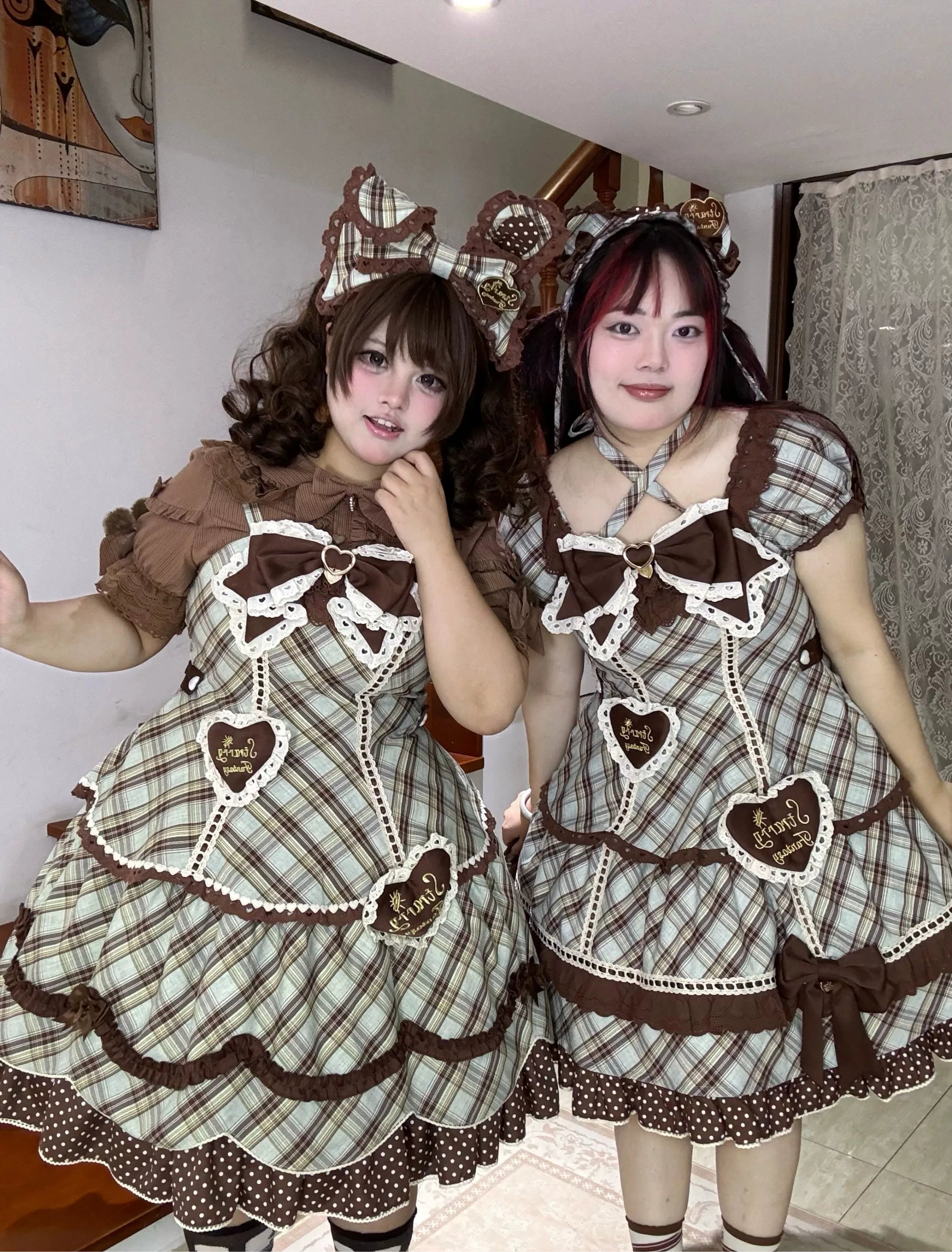 Plus Size Old-School Lolita Plaid JSK and OP Dress and Accessories - image 10