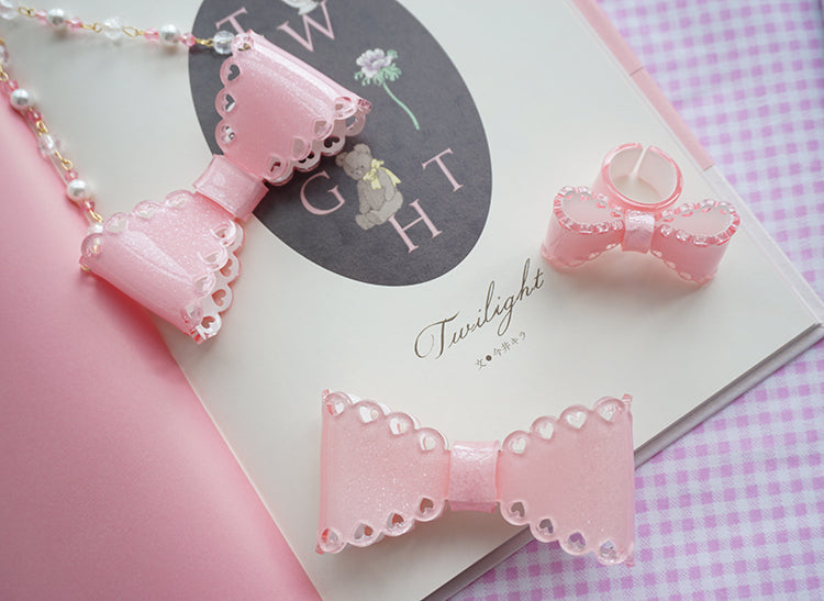 Sweet Lolita Bow Ring and Necklace - image 14