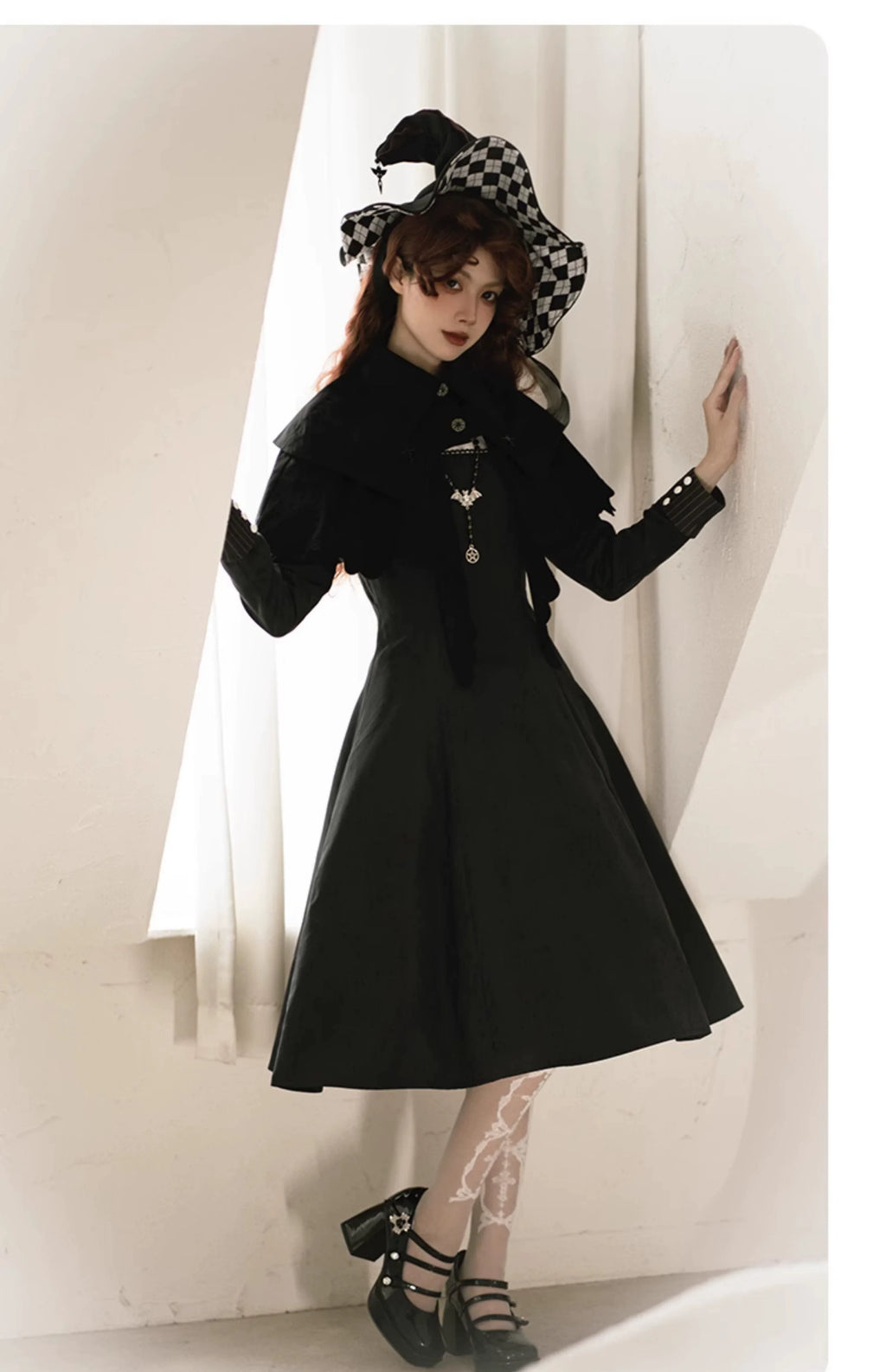 Pilgrim - Black Gothic Lolita Cape, Detachable 2-Piece - image 9