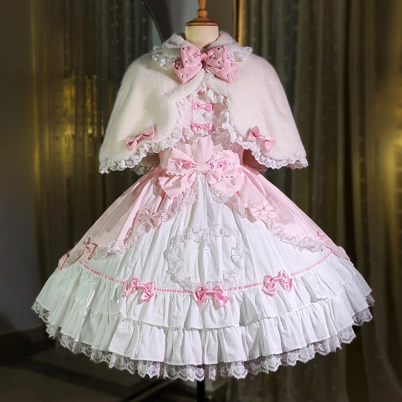 Rabbit-Ear Winter Lolita Cape with Bows - image 6