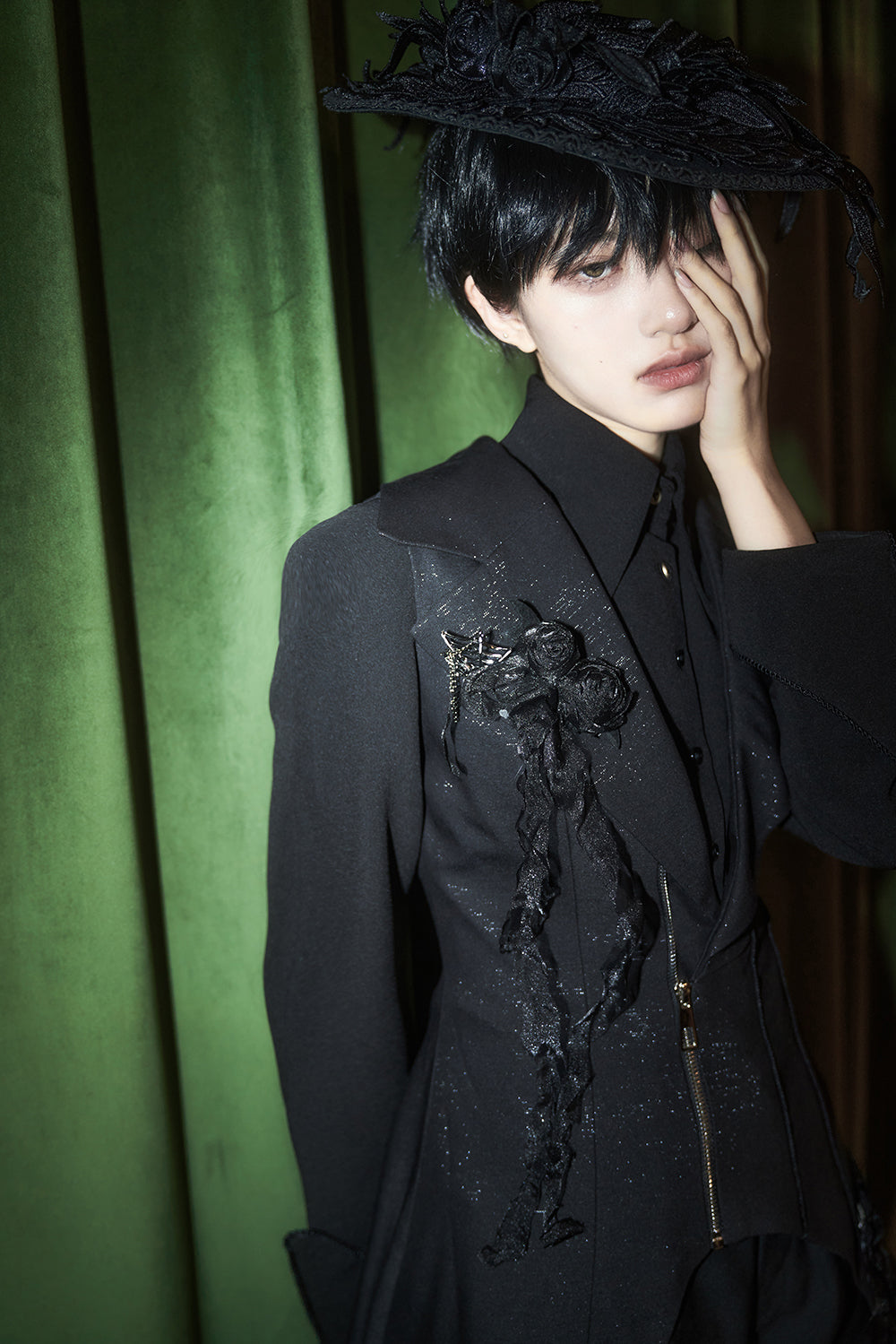 Wind - Ouji Lolita Black Long Vest - image 19