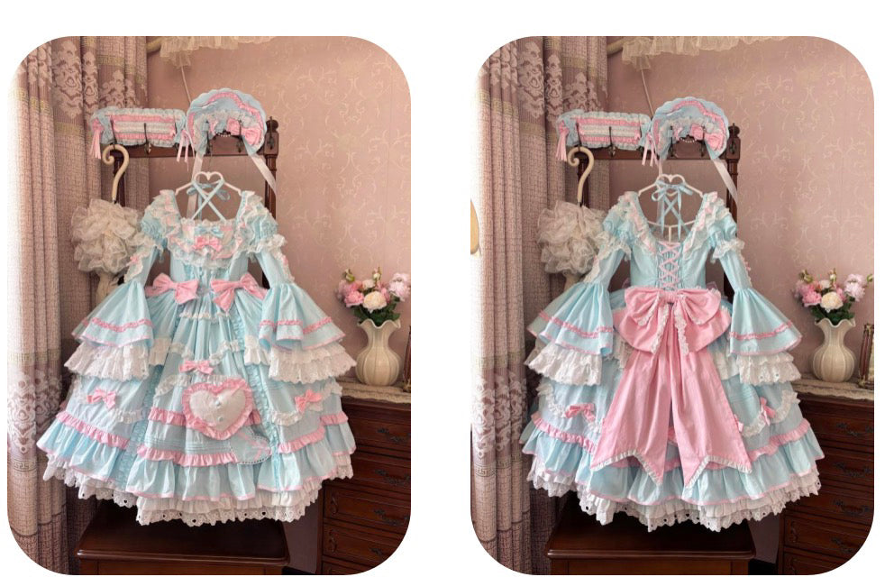 Audelia - Plus Size Sweet Lolita OP with Halter Neckline and Accessories - image 19