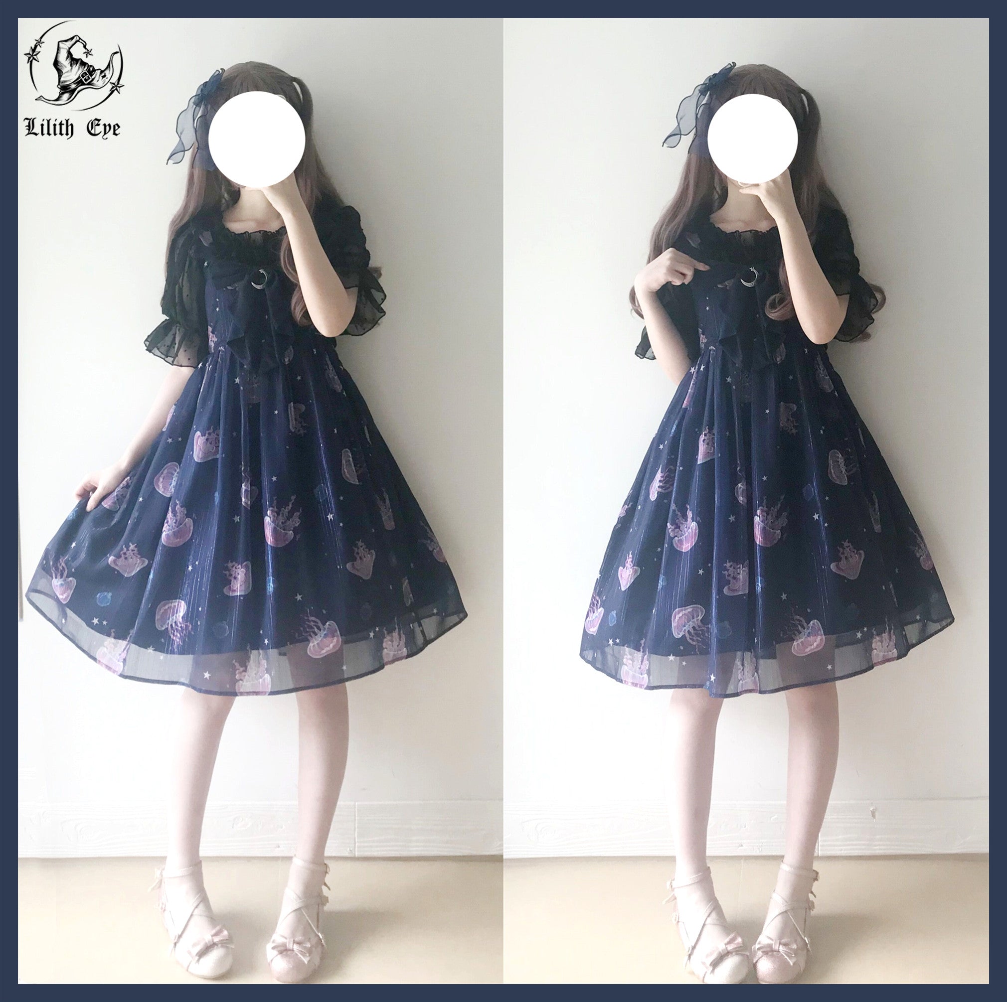 Jellyfish Meteor - Chiffon Fairy Jellyfish Printed Lolita JSK - image 14