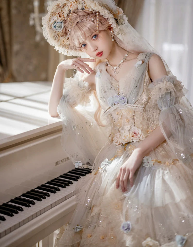 Flower Spirit - Elegant Lolita JSK Dress Summer Wedding Lolita JSK - image 5