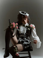 Crow Feather Ode - Ouji Lolita Cotton Linen Shirt and Clock Embroidery Vest Set - image 14