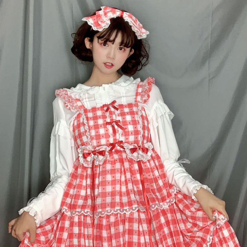 Plus Size Lolita Shirt Mutton Sleeve Lace Blouse - image 1