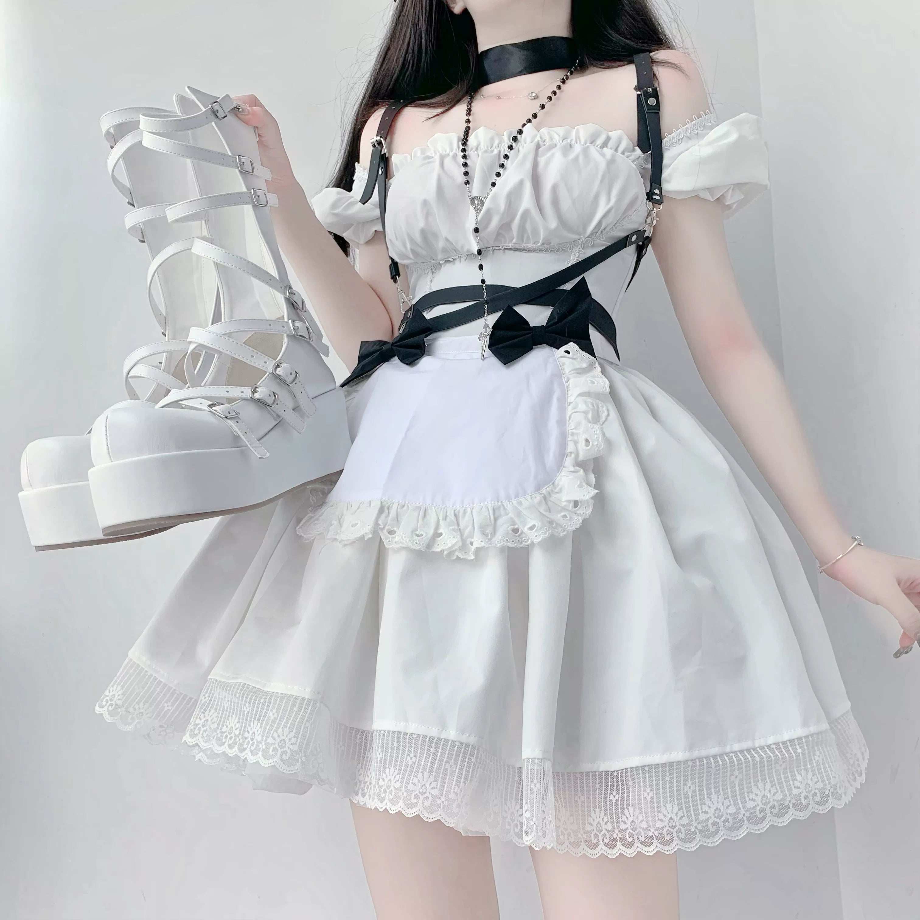 Gothic Doll - Gothic Lolita Platform Shoes, Adjustable Shoe Straps - image 14