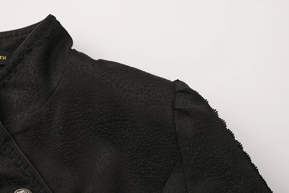 Immortal Murky Portrait - Ouji Lolita Long Swallowtail Black Coat - image 5