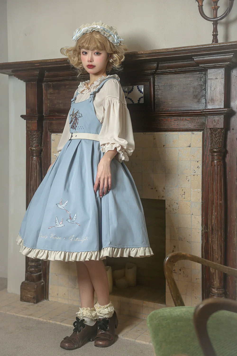 Flying Bird - Plus Size Elegant Lolita JSK Dress With Bird Embroidery - image 41