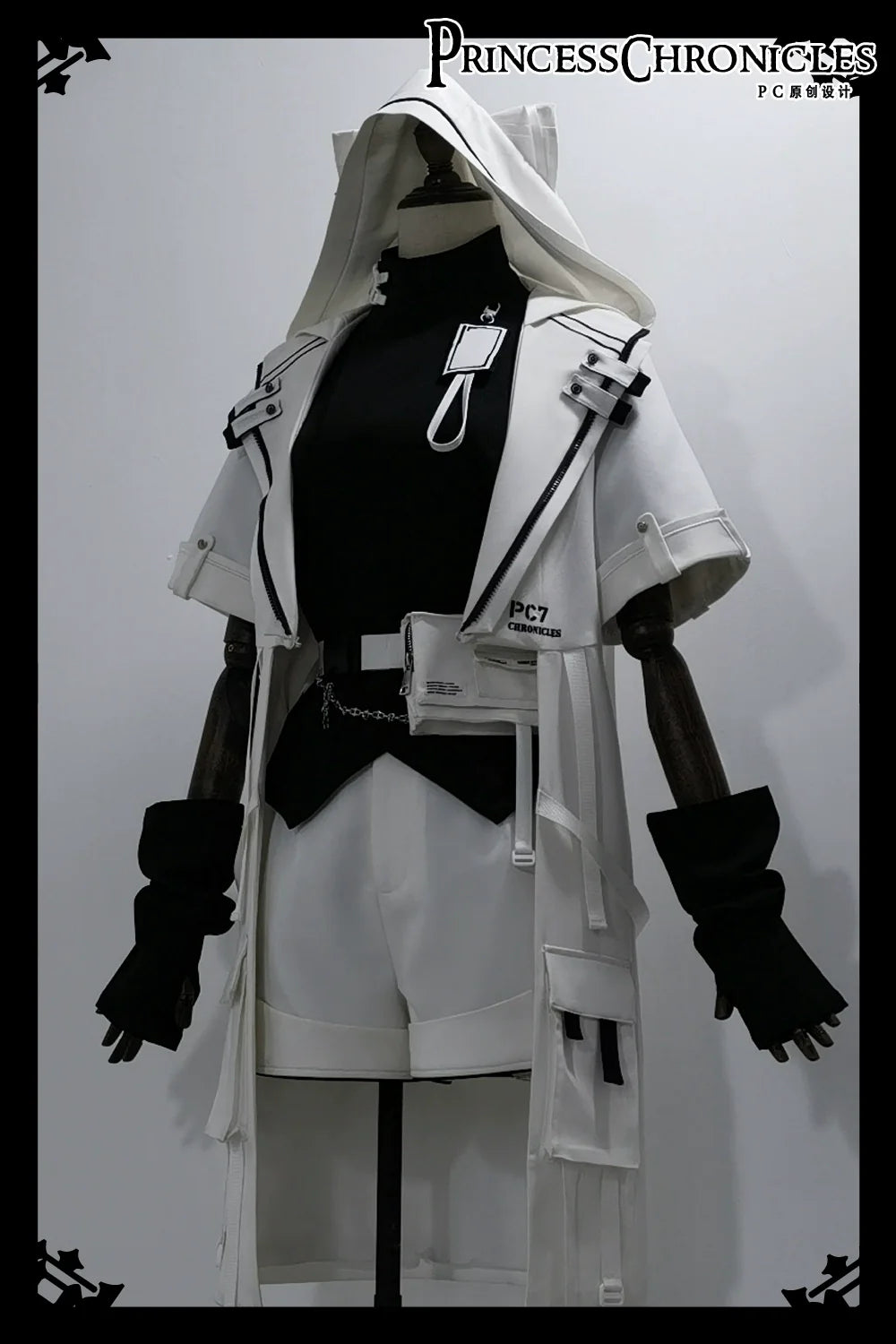 White Cat - Futuristic Style Cool Lolita Pants Suit With Cat Ear Coat - image 19