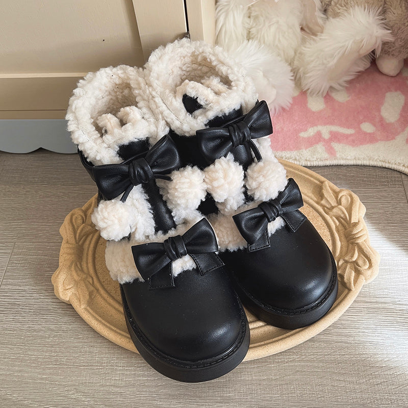 Furry Bear - Winter Cute Lolita Short Snow Boots - image 29