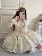 Ballet Dream - Sweet Lolita JSK Dress, Petal-like Layered Skirt - image 12