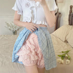Cotton Lolita Bloomers, Tiered Hem Cake Shorts - image 12