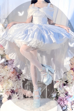 Floating Dream Lily - Elegant Lolita High Heel Shoes, Detachable Bow - image 26