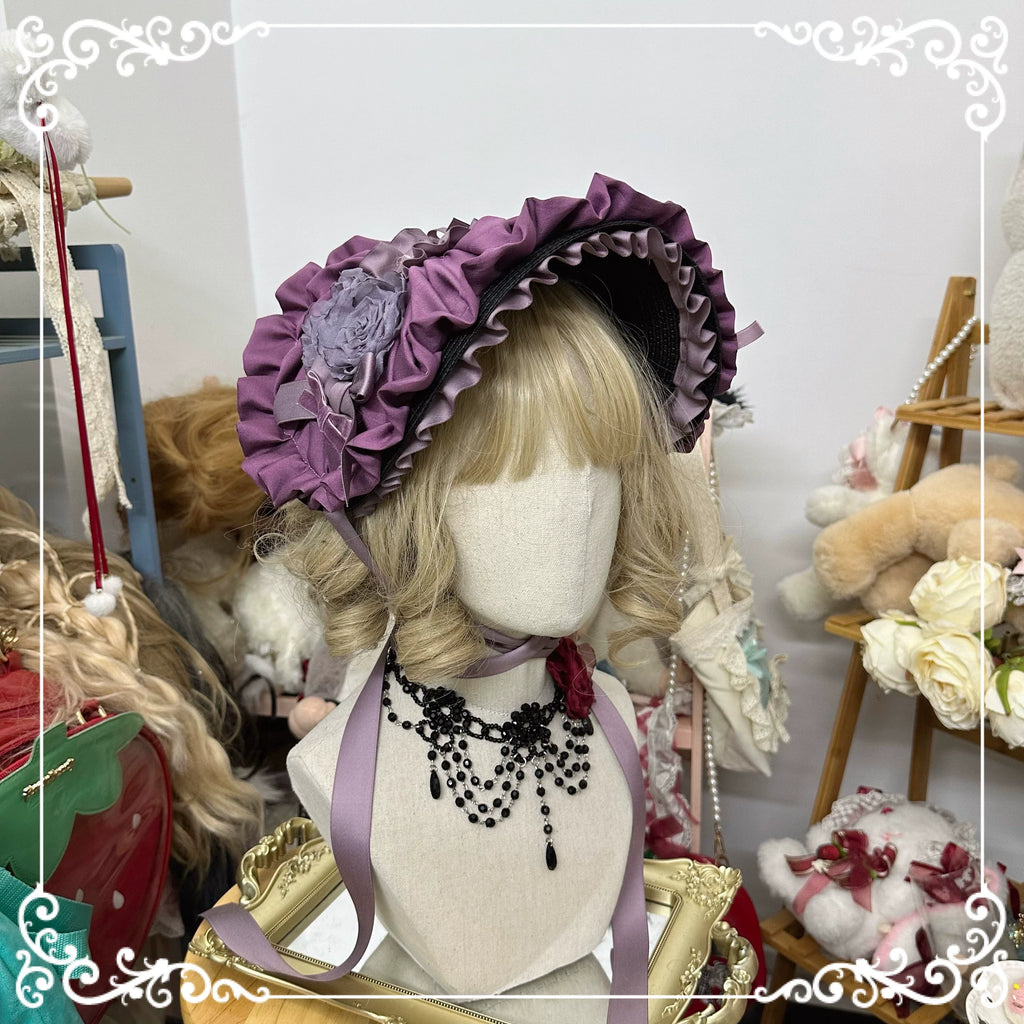 Gothic Lolita Bonnet Pure Cotton Hat Collection - image 13