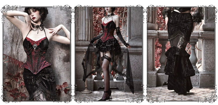 Duchess - Velvet Gothic Lolita Dress, Corset & Skirt - image 24