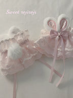 Cute Lolita Bunny Ears Cuffs Lace Summer Butterfly Hand Sleeves - image 8