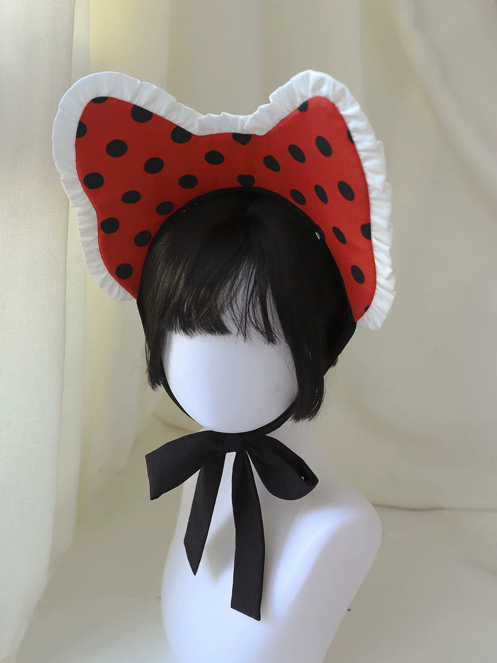 Teacup Meow - Old School Lolita Polka Dot OP Dress, Cat and Teacup Patch - image 16