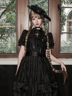 Ghost Orchid - Gothic Lolita OP Dress, Embroidered Cross - image 22