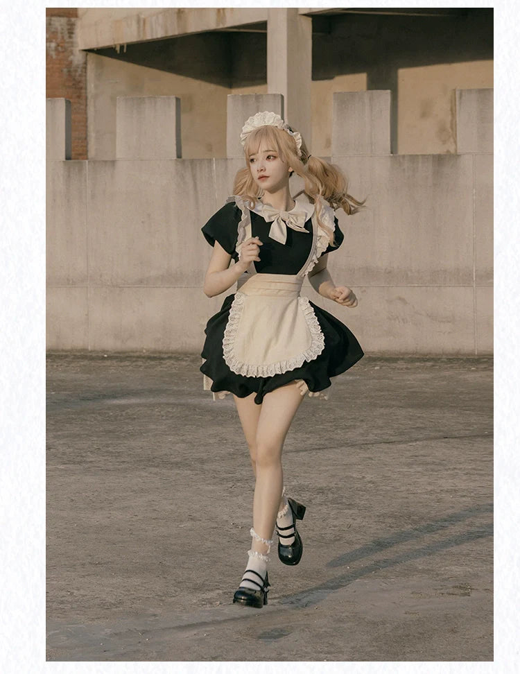 Kiss Kiss - Vintage Maid Lolita OP Dress and Apron - image 22