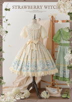 Lily of the Valley Kitten - Country Lolita OP with Embroidery and Cat Print - image 17