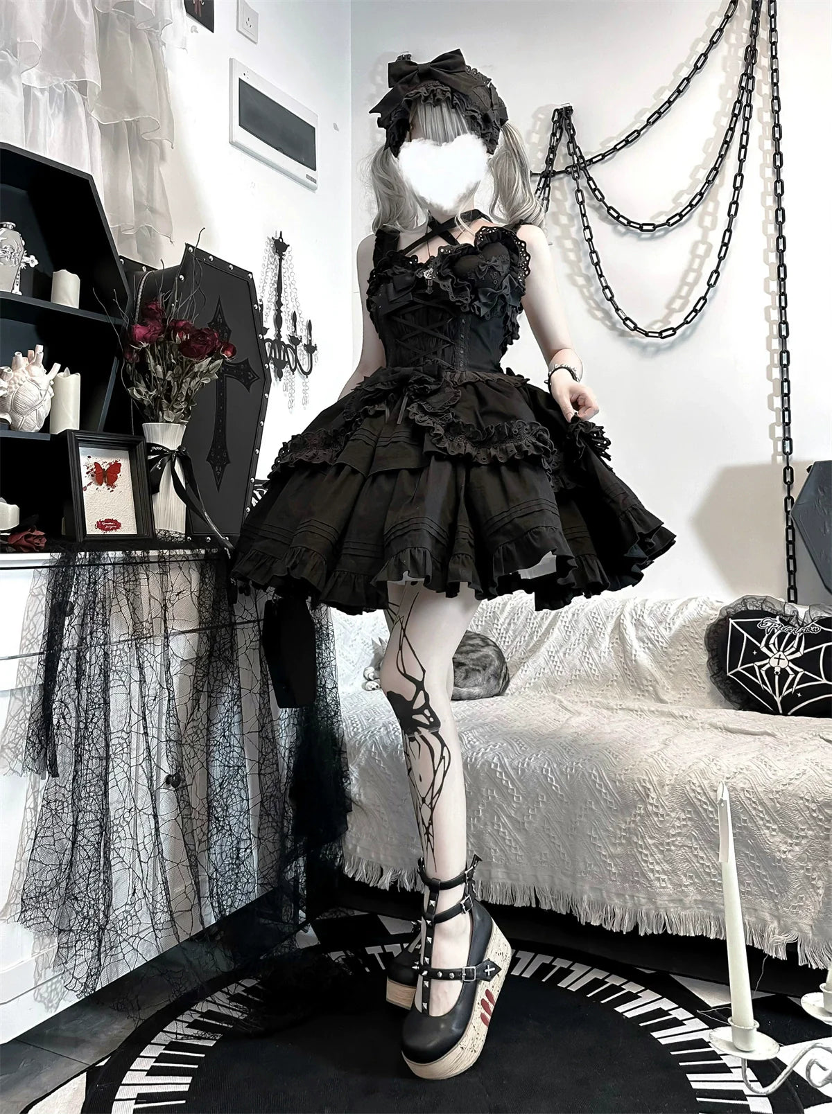 Halloween Gothic Lolita Short JSK Dress - image 35