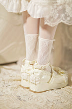 Milky Puff - Sweet Lolita Heels Shoes, Round Toe With Petite Wedge - image 26