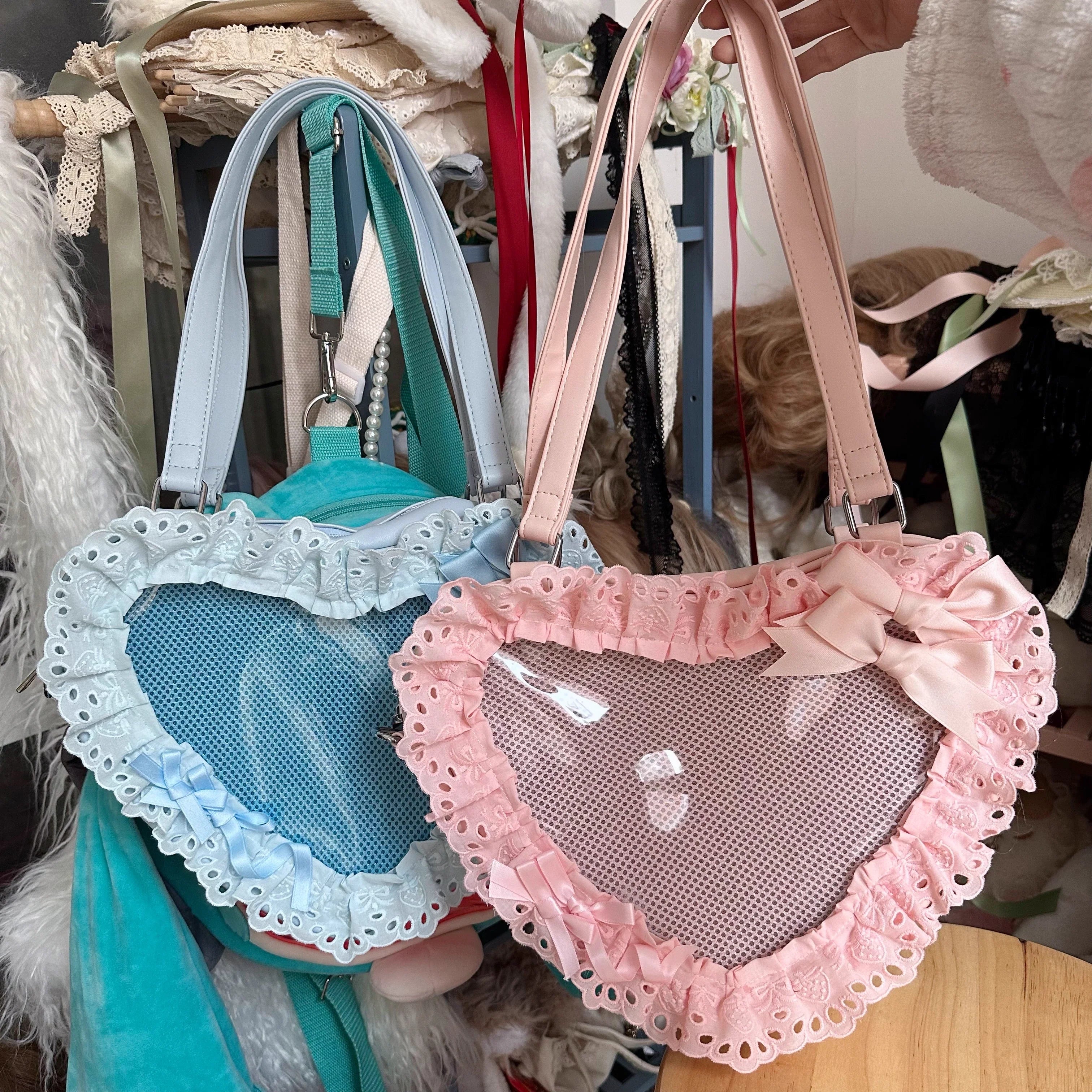 Sweet Lolita Bag Heart-shaped Lace Bag Multicolors - image 13